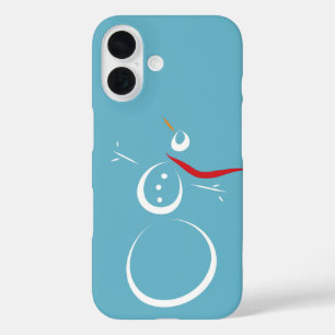 Funda iPhone 16 Winter Cyan Cute Snowman