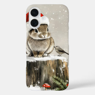 Funda iPhone 16 Winter Santa Bunny Wonderland