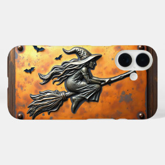 FUNDA iPhone 16 WITCH ON BROOM HALLOWEEN OCCULT