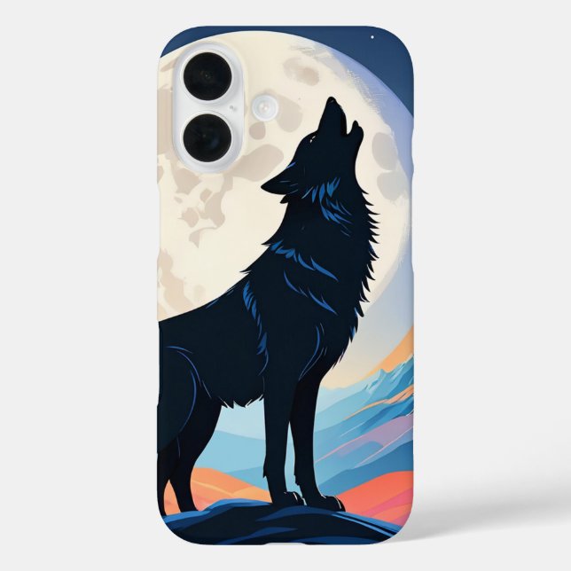 Funda iPhone 16 Wolf Howling At The Moon (Reverso )