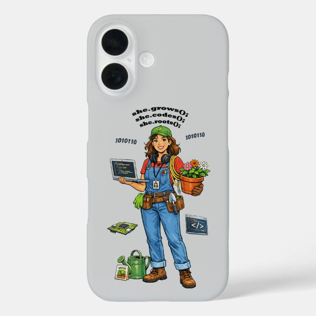 Funda iPhone 16 Woman Software Engineer Whose Hobby is Gardening (Reverso )