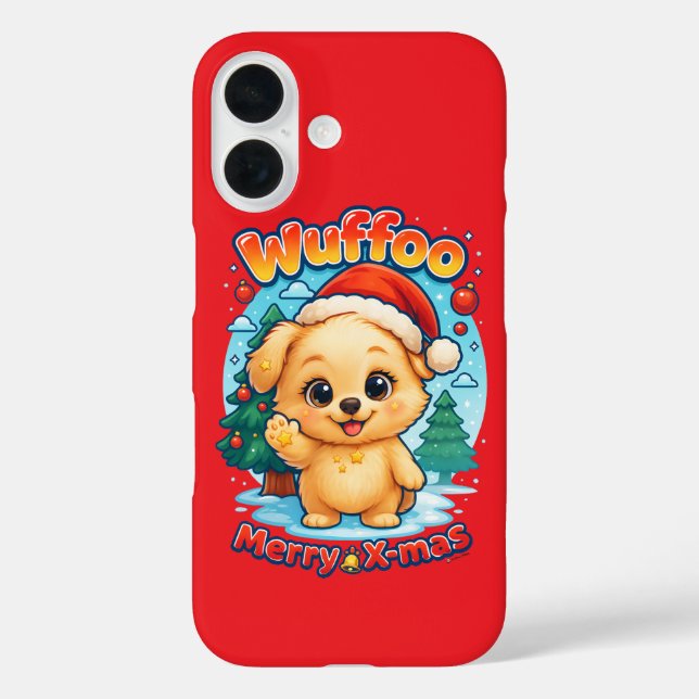 Funda iPhone 16 Wuffoo Starssie Merry X-mas Kawaii 3D Holiday (Reverso )