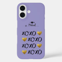 "XOXO" Corazones de Oro Feliz Día de San Valentín