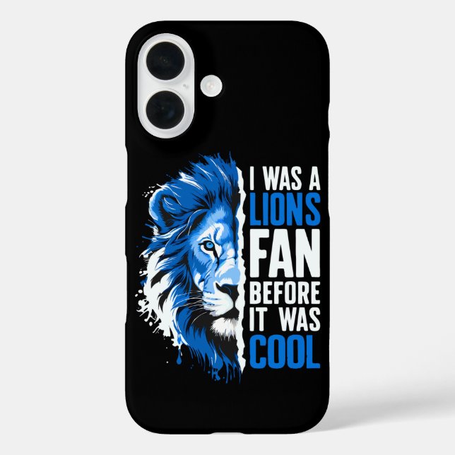 Funda iPhone 16 Yo era fanático de los leones antes de ser fanátic (Reverso )