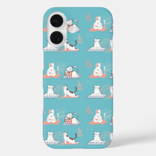 Funda iPhone 16 Yoga Cats Lotus
