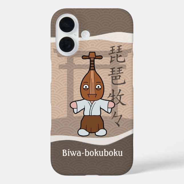 Funda iPhone 16 Yokai Biwa-bokuboku Lute Man (Reverso )
