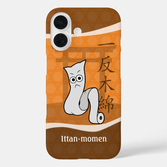 Funda iPhone 16 Yokai Ittan-momen japonés (Reverso )