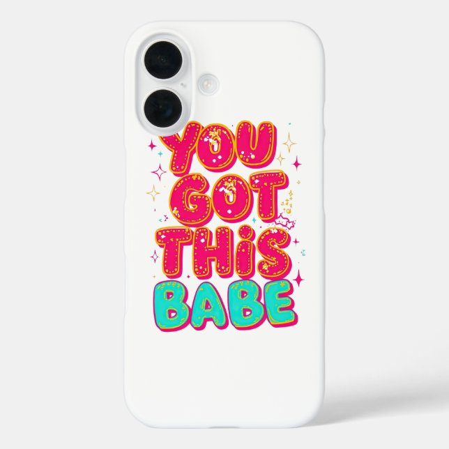 Funda iPhone 16 "You Got This Babe" Pink Sparkle Typography (Reverso )