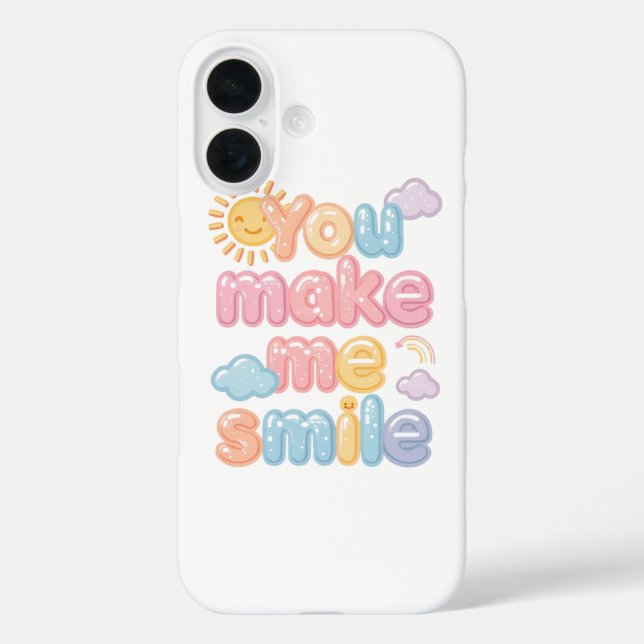 Funda iPhone 16 "You Make Me Smile" with Sun and Clouds (Reverso )