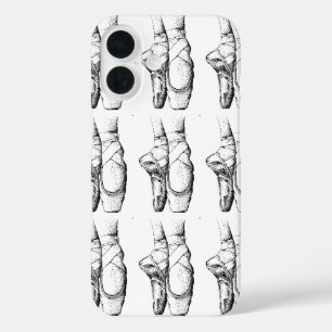 Funda iPhone 16 Zapatilla de ballet negra y blanca