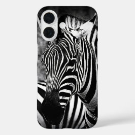 Funda iPhone 16 Zebra blanca y negra * Estuche para iPhone Funda-M