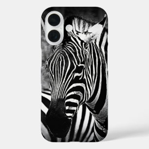Funda iPhone 16 Zebra blanca y negra * Estuche para iPhone Funda-M