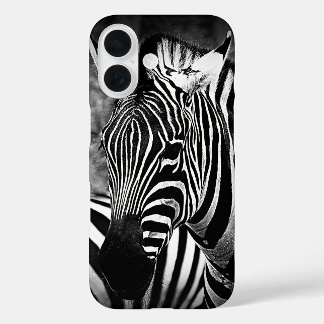 Funda iPhone 16 Zebra blanca y negra * Estuche para iPhone Funda-M (Reverso )