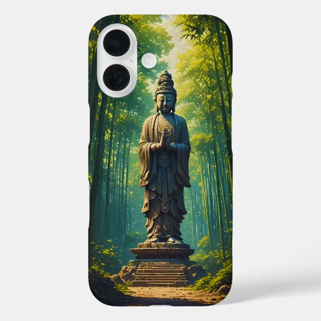Funda iPhone 16 Zen en el bosque de Bambú (Reverso )