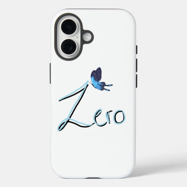 Funda iPhone 16 ZERO Mariposa Azul Negro y Azul Gradiente iPhone (Reverso )