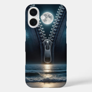 Funda iPhone 16 Zipper Descomprimiendo La Luz De La Luna
