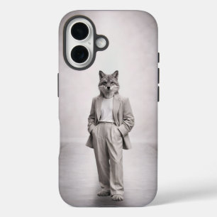 Funda iPhone 16 Zorro elegante con traje moderno de luz retrato