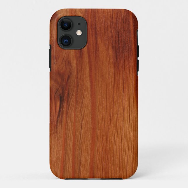 Funda iPhone 5/5S de patrón de madera pulida (Reverso)