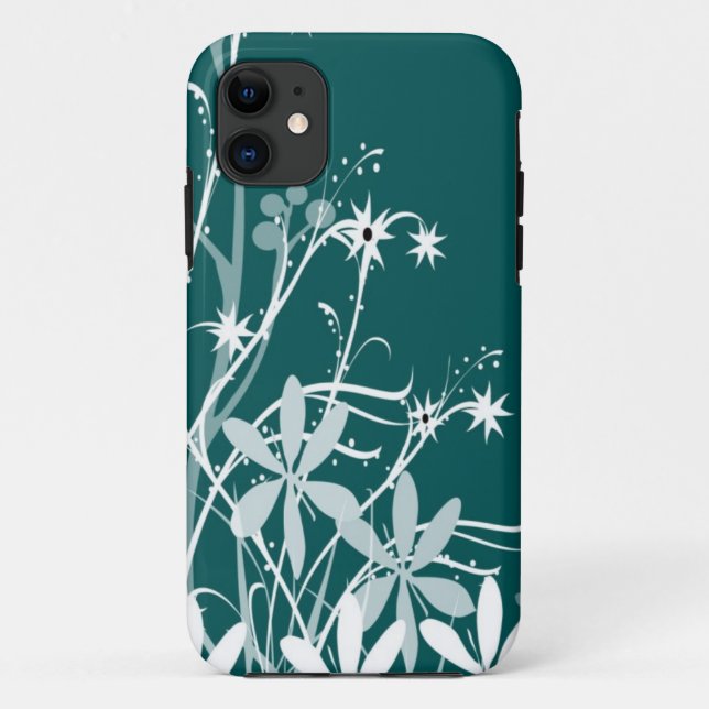 Funda iphone 5 de las flores de primavera verde az (Reverso)