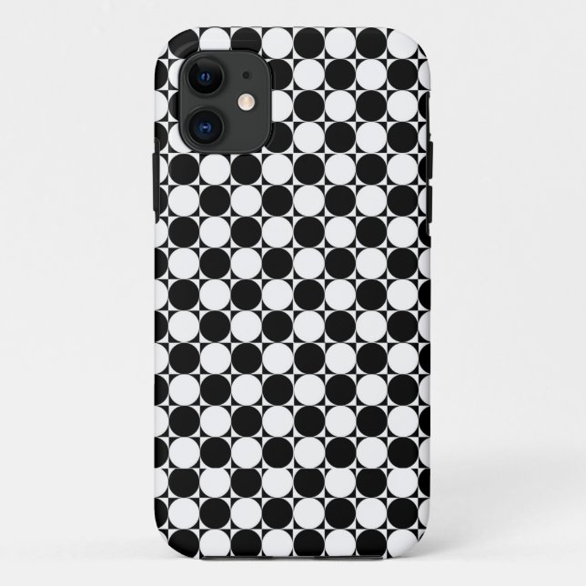 Funda iPhone 5 puntos de polka blancos y negros (Reverso)