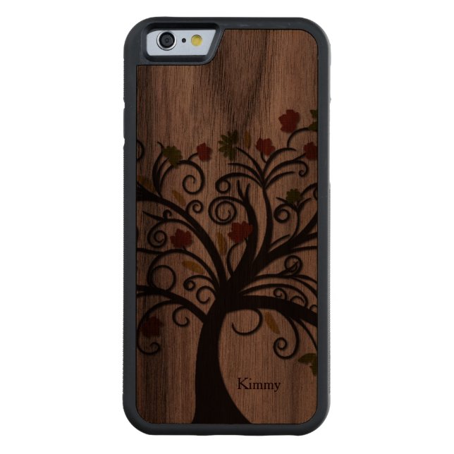 Funda iPhone de madera de árbol de otoño 6 (Reverso)