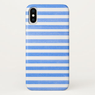 Funda iPhone X de banda azul y blanca