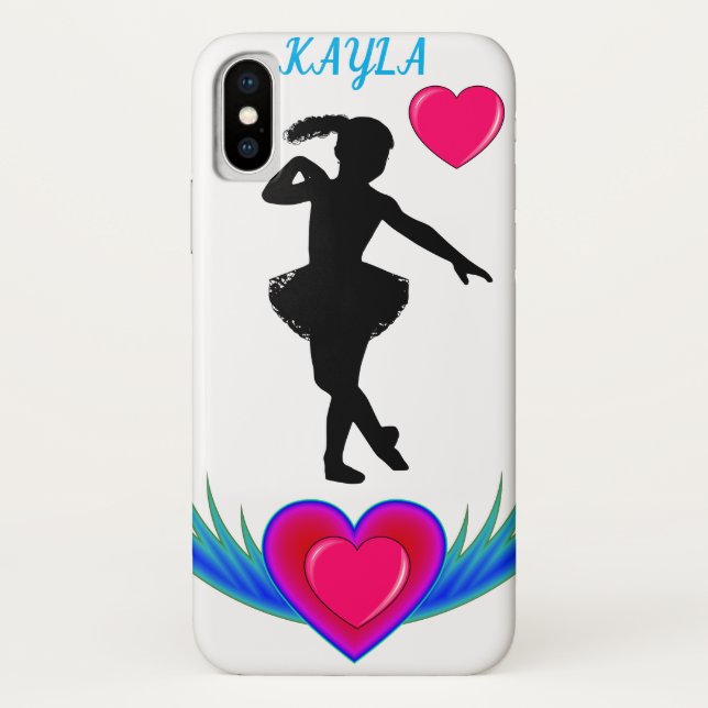 Funda IPhone X de la manzana Ballerina. Nombre per (Reverso)