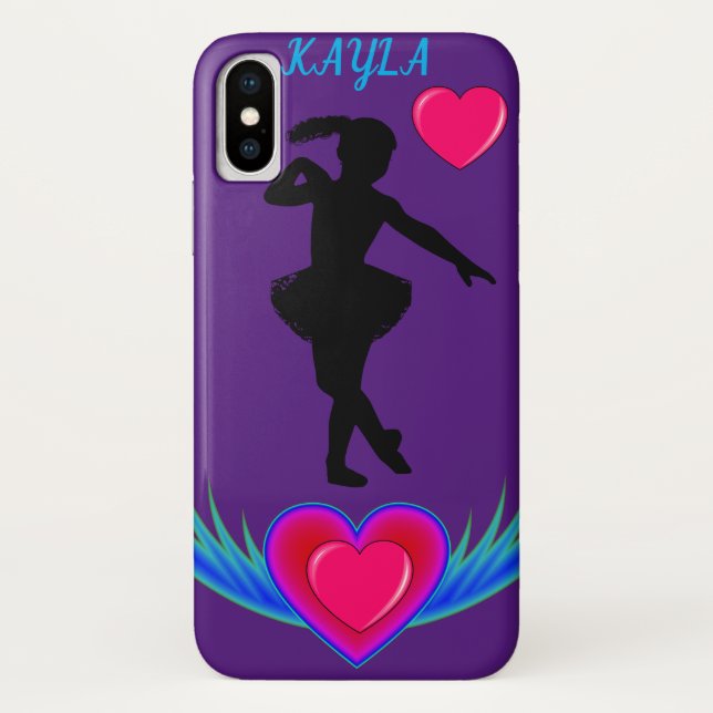 Funda IPhone X de la manzana Ballerina. Nombre per (Reverso)