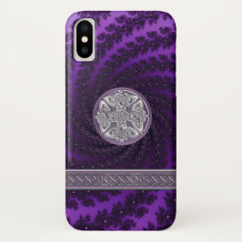 Funda iPhone X Fractal Fractal Purple Spiral Celti