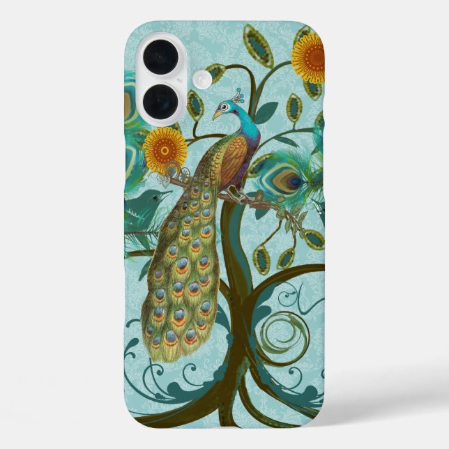 Funda iTouch de Damasco de pájaro de árbol de pavo (Reverso )