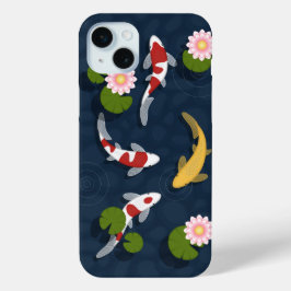 Funda japonés Koi Fish Pond iPhone 15 Plus
