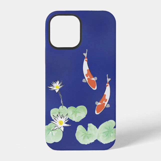 Funda Koi Pond Blue Case-Mate para iPhone 12 (Reverso )