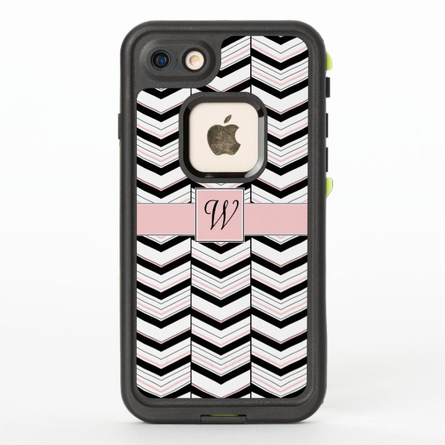 Funda Lifeproof Chevron Rosa y Blanco y Negro (Reverso)