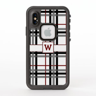 Funda Lifeproof de cuadros negros, blancos y rojos