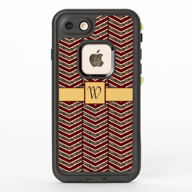 Funda Lifeproof de estampado de leopardo en forma  (Reverso)