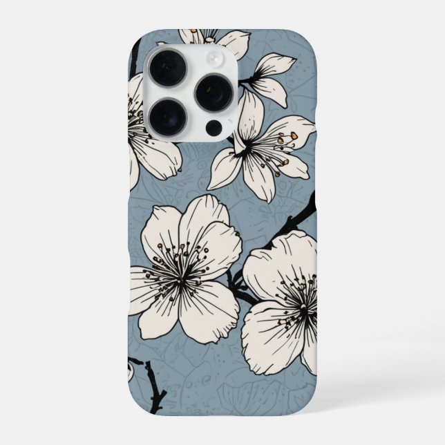 Funda ligera para Iphone 16 Pro con Flor de Cerezo (Reverso)