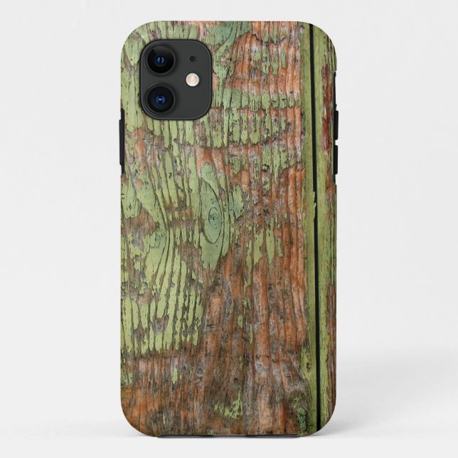 Funda Mate iPhon de la Madera Verde Triste y Weath (Reverso)