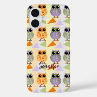 Funda-Mate Iphone 16 funda de búhos de patrón de c