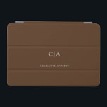 Funda mini para iPad simple y elegante en monogram<br><div class="desc">Moderno,  sencillo,  elegante ipad monograma,  marrón. Solo edita tu producto en unos minutos. Puede cambiar el tipo de letra/tamaño/color y la posición utilizando "personalización adicional".</div>