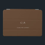 Funda mini para iPad simple y elegante en monogram<br><div class="desc">Moderno,  sencillo,  elegante ipad monograma,  marrón. Solo edita tu producto en unos minutos. Puede cambiar el tipo de letra/tamaño/color y la posición utilizando "personalización adicional".</div>