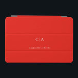 Funda mini para iPad simple y elegante en monogram<br><div class="desc">Imad de monograma moderno,  sencillo,  elegante,  rojo. Solo edita tu producto en unos minutos. Puede cambiar el tipo de letra/tamaño/color y la posición utilizando "personalización adicional".</div>