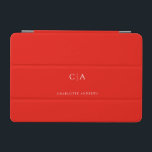 Funda mini para iPad simple y elegante en monogram<br><div class="desc">Imad de monograma moderno,  sencillo,  elegante,  rojo. Solo edita tu producto en unos minutos. Puede cambiar el tipo de letra/tamaño/color y la posición utilizando "personalización adicional".</div>