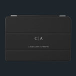 Funda mini para iPad simple y elegante en monogram<br><div class="desc">Moderno,  sencillo,  elegante ipad monograma,  negro. Solo edita tu producto en unos minutos. Puede cambiar el tipo de letra/tamaño/color y la posición utilizando "personalización adicional".</div>