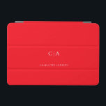Funda mini para iPad simple y elegante en monogram<br><div class="desc">Imad de monograma moderno,  sencillo y elegante,  de color rojo neón. Solo edita tu producto en unos minutos. Puede cambiar el tipo de letra/tamaño/color y la posición utilizando "personalización adicional".</div>
