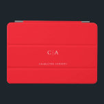 Funda mini para iPad simple y elegante en monogram<br><div class="desc">Imad de monograma moderno,  sencillo y elegante,  de color rojo neón. Solo edita tu producto en unos minutos. Puede cambiar el tipo de letra/tamaño/color y la posición utilizando "personalización adicional".</div>