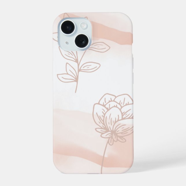 Funda 'Minimalista Flor de Melocotón' para iPhone  (Reverso )