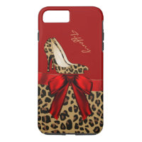 Funda Moda rojo y jaguar Print iPhone 7 Plus