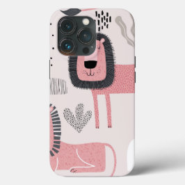 Funda moderno y duro de Boho Pink Lion