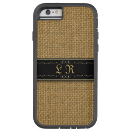 Funda Monograma de Golden Burlap para iPhone 6 Per