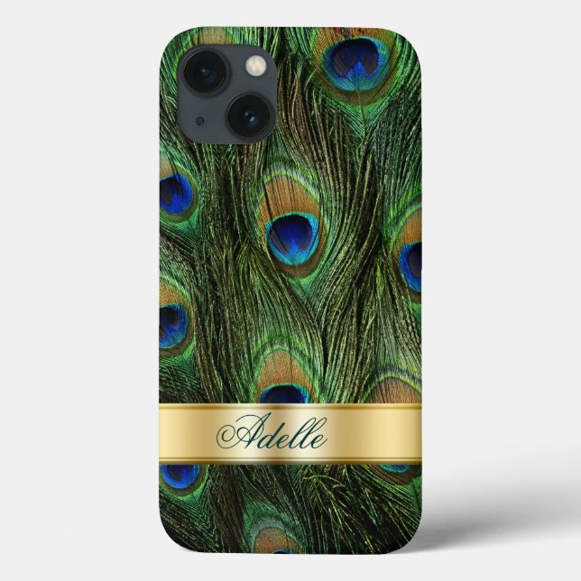 Funda monograma de Peacock Feathers iPhone 6 (Reverso)
